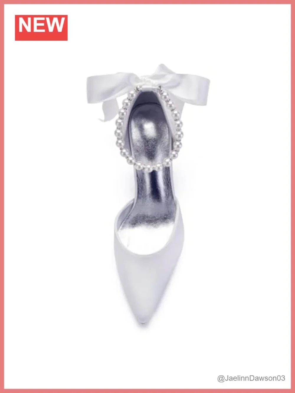 Pearl Satin Wedding High Heel Pumps Pointed Toe Bridal Shoes